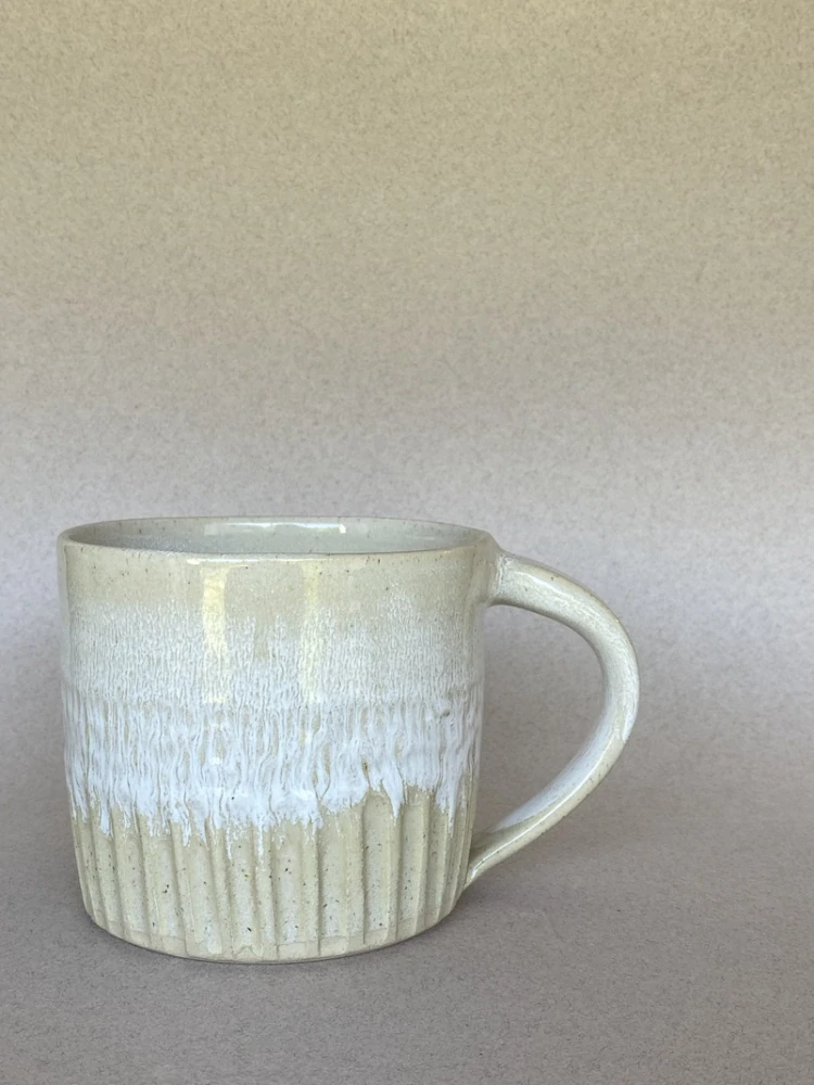 Keramický hrnek, rýhovaný, White Coffee