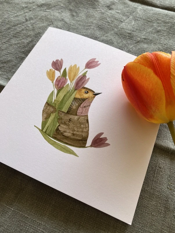 Blahopřání Jarabáček s tulipány