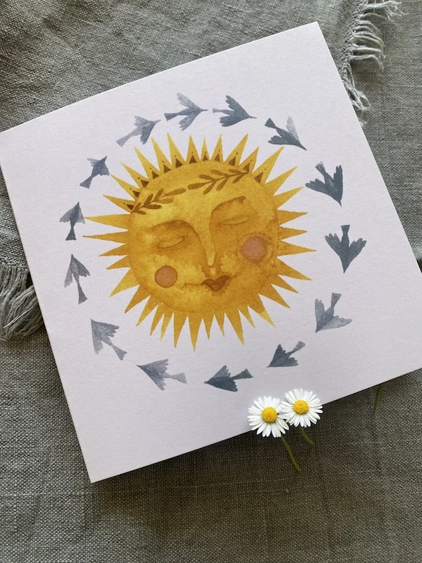 Blahopřání Slunce a ptáci