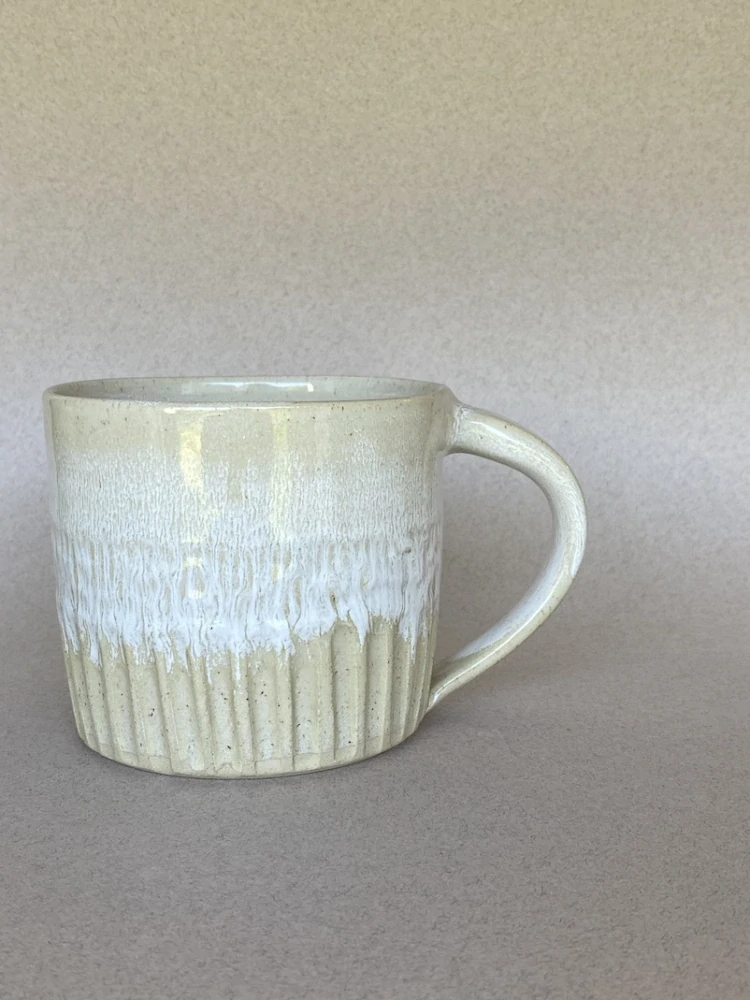 Keramický hrnek, rýhovaný, White Coffee