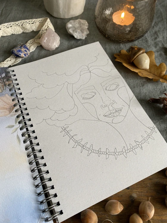 Večerní psaní, ilustrovaný zápisník v kroužkové vazbě