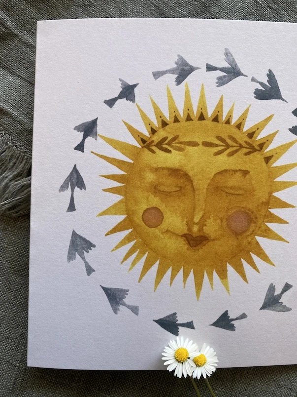 Blahopřání Slunce a ptáci