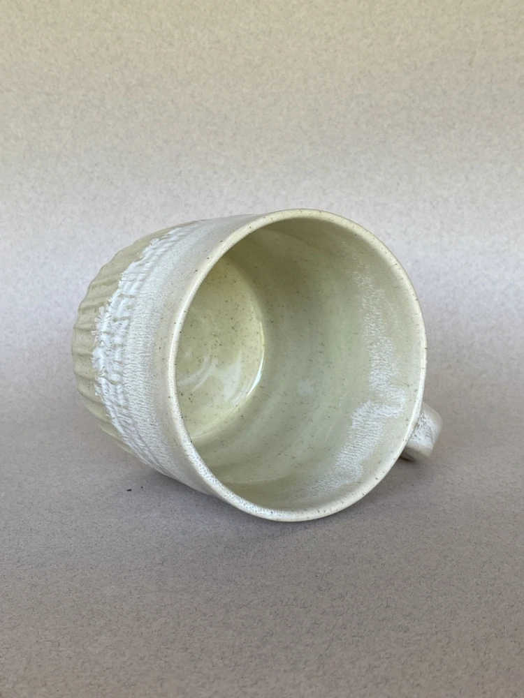 Keramický hrnek, rýhovaný, White Coffee
