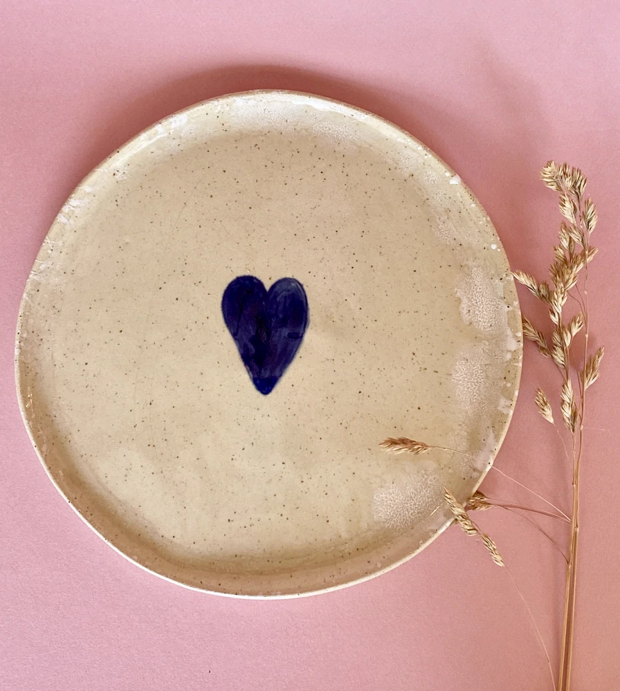 Keramický talíř Blue Heart