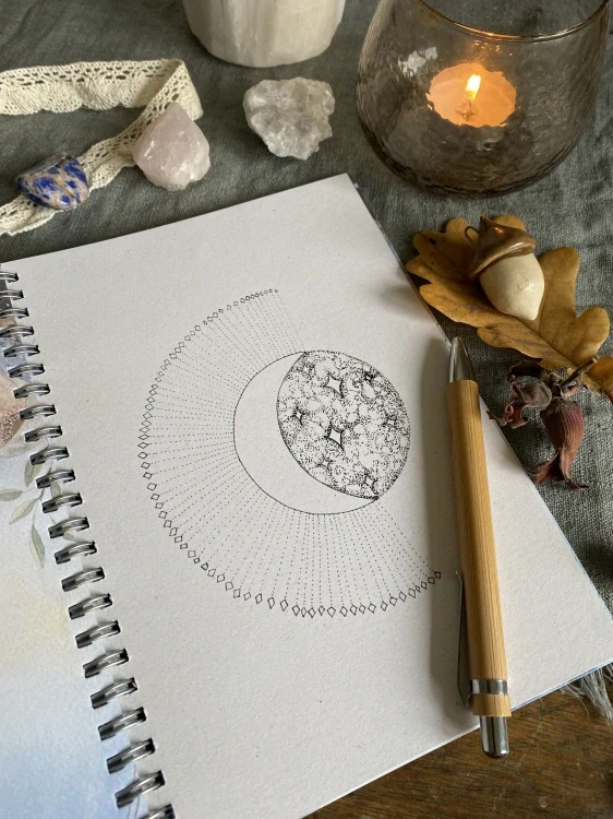 Večerní psaní, ilustrovaný zápisník v kroužkové vazbě