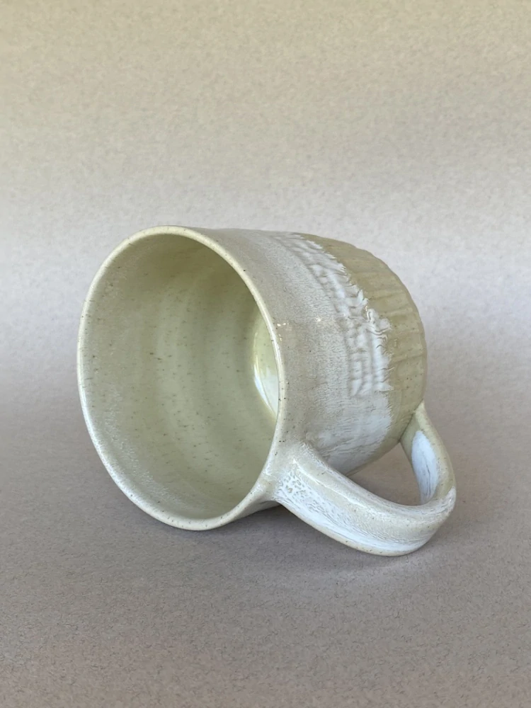 Keramický hrnek, rýhovaný, White Coffee