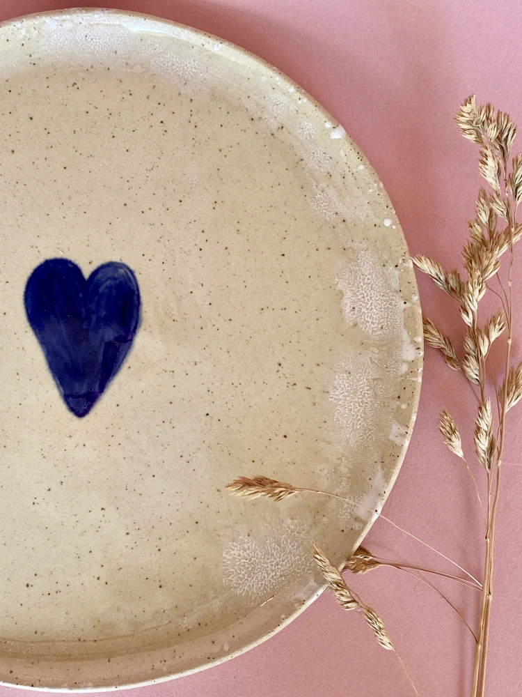 Keramický talíř Blue Heart