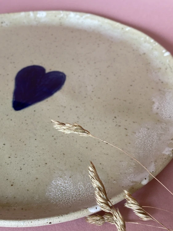 Keramický talíř Blue Heart