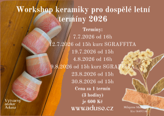 Keramický kurz - letní termíny 2026