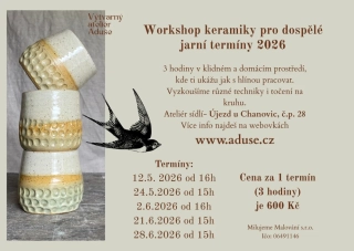 Keramický kurz - jarní termíny 2026