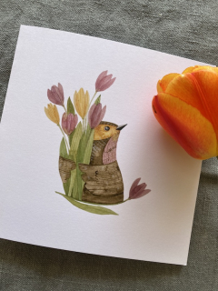 Blahopřání Jarabáček s tulipány