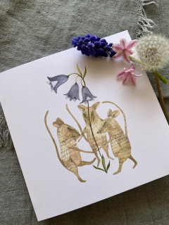 Blahopřání Tři myšky se zvonky