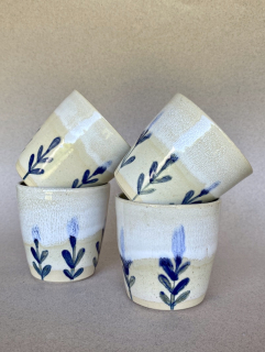 Keramický kalíšek, Blue Flowers