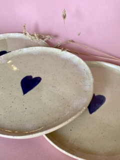 Keramický talíř Blue Heart